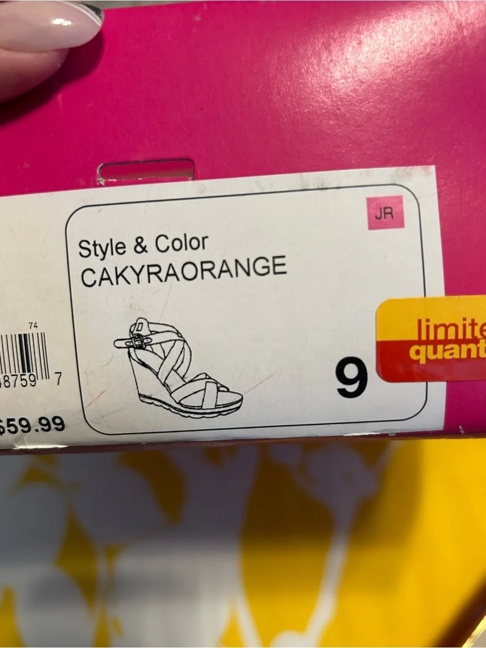 Candie's Bright Red Cross-Strap Wedge Sandals